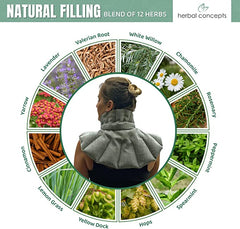 Soothing Herbal Neck & Shoulder Wrap – Hot/Cold Aromatherapy Neck & Shoulder Wrap Hot/Cold Aromatherapy with 12 Herbs & Essential Oils