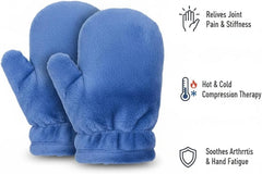 Herbal Concepts Hot & Cold Therapy Set – Eye Mask, Neck Wrap, Mittens & Booties with 12 Herb Aromatherapy Blend for Stress & Pain Relief – Soft Minky Fabric, Reusable, Comfortable (Blue)