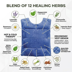 Back Wrap Hot/Cold Aromatherapy Vest Shaped for Stress & Pain Relief