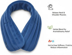 Herbal Concepts Hot & Cold Therapy Set – Eye Mask, Neck Wrap, Mittens & Booties with 12 Herb Aromatherapy Blend for Stress & Pain Relief – Soft Minky Fabric, Reusable, Comfortable (Blue)